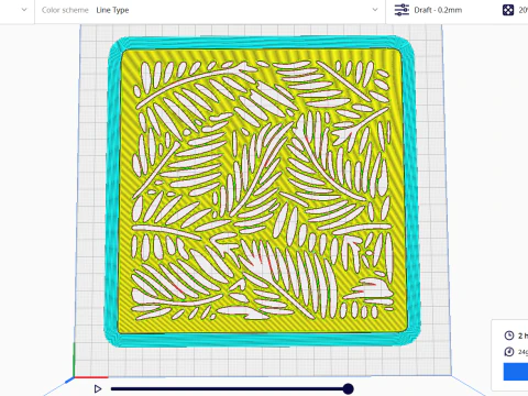 Stencil Leaves design 3D Print Model
