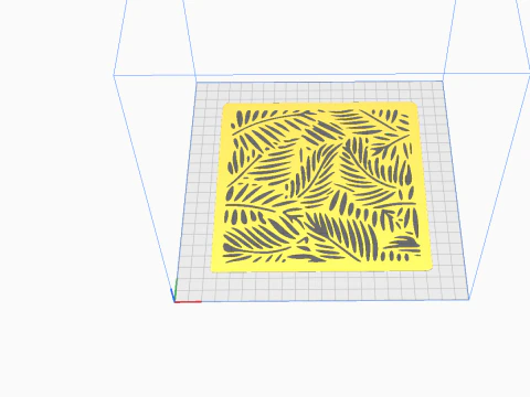 Stencil Leaves design 3D Print Model
