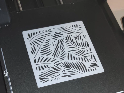 Stencil Leaves design 3D Print Model