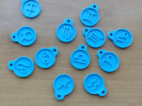 12 Zodiac Signs Medallions Set stl files for 3d printing 3D Принт Модель