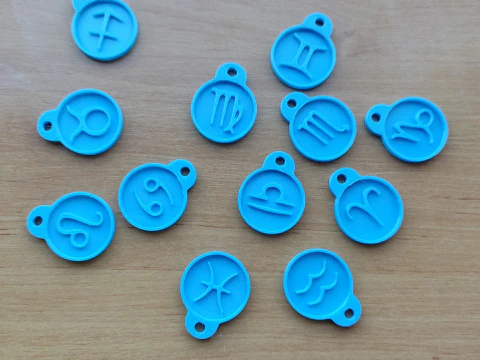 12 Zodiac Signs Medallions Set stl files for 3d printing 3D Print Model