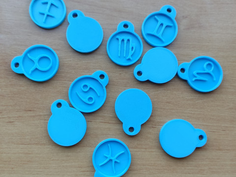 12 Zodiac Signs Medallions Set stl files for 3d printing 3D Принт Модель