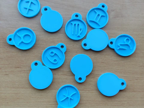 12 Zodiac Signs Medallions Set stl files for 3d printing 3D Print Model