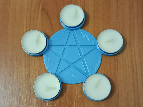 Wiccan candle coaster altar decors 3D Print Model