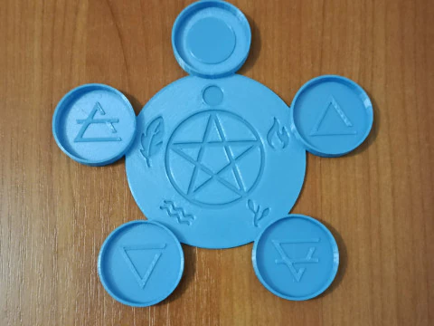 Wiccan candle coaster altar decors 3D Print Model