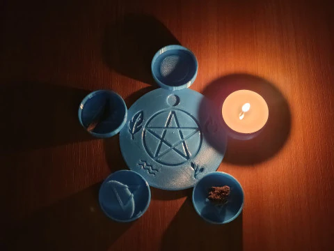 Wiccan candle coaster altar decors 3D Print Model