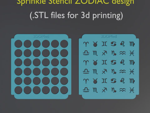 Sprinkle Stencil ZODIAC Design 3D Print Model