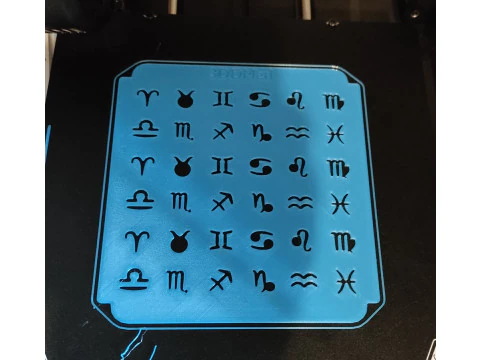 Sprinkle Stencil ZODIAC Design 3D Print Model