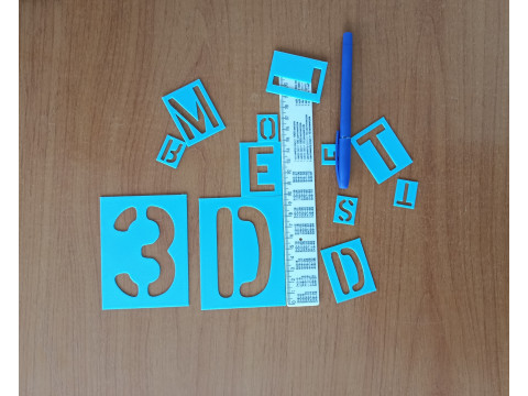 3D Printing Stencil Font Set STL files for 3d printing 3D प्रिंट मॉडल