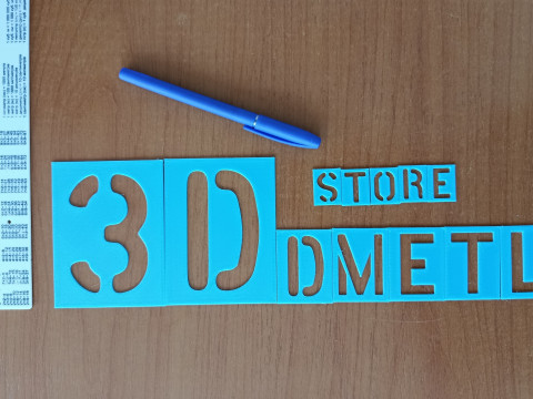 3D Printing Stencil Font Set STL files for 3d printing 3D प्रिंट मॉडल
