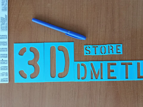 3D Printing Stencil Font Set STL files for 3d printing 3D Print Model