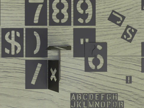 3D Printing Stencil Font Set STL files for 3d printing 3D Print Model