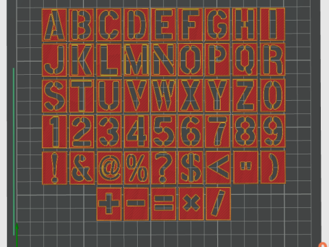 3D Printing Stencil Font Set STL files for 3d printing 3D प्रिंट मॉडल