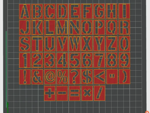 3D Printing Stencil Font Set STL files for 3d printing 3D Print Model