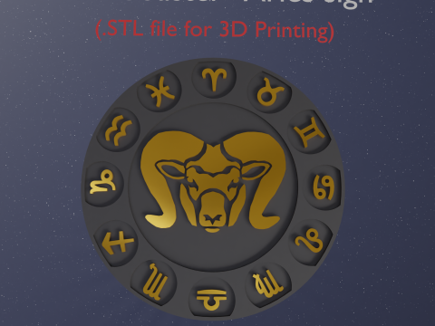 Beer Coaster ARIES STL file for 3d printing 3D Druckmodell