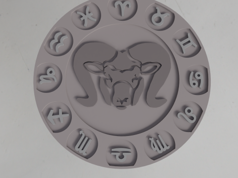 Beer Coaster ARIES STL file for 3d printing Modelo de impresión 3D