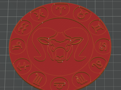 Beer Coaster ARIES STL file for 3d printing Modelo de impresión 3D