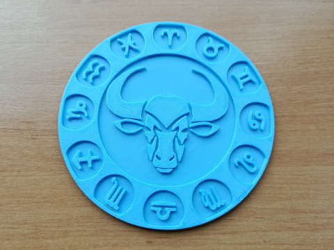 Beer Coaster TAURUS STL file for 3d printing Model Cetak 3D