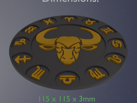 Beer Coaster TAURUS STL file for 3d printing Model Cetak 3D