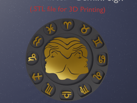 Beer Coaster GEMINI STL file for 3d printing 3D Druckmodell