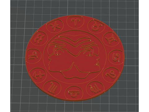 Beer Coaster GEMINI STL file for 3d printing 3D Принт Модель