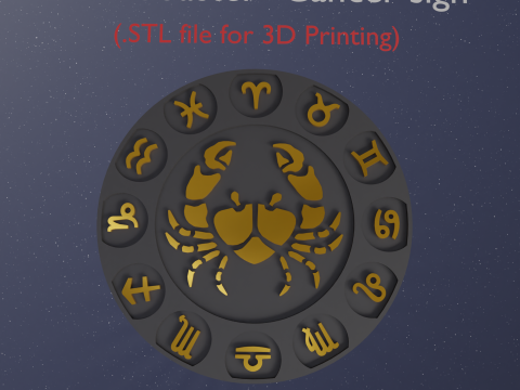 Beer Coaster CANCER STL file for 3d printing 3D Druckmodell