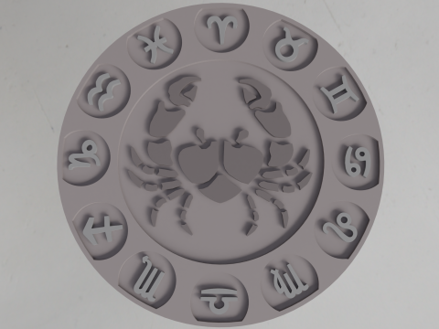 Beer Coaster CANCER STL file for 3d printing 3D Baskı Modeli