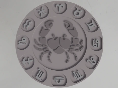 Beer Coaster CANCER STL file for 3d printing 3D Print Model