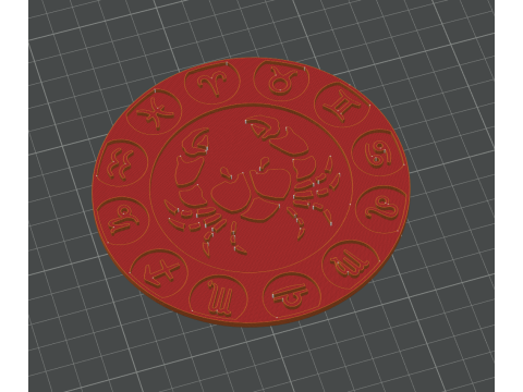 Beer Coaster CANCER STL file for 3d printing 3D Baskı Modeli