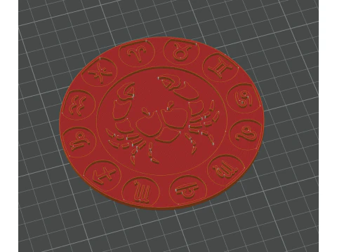 Beer Coaster CANCER STL file for 3d printing 3D Print Model