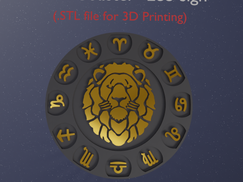 Beer Coaster LEO STL file for 3d printing 3D Druckmodell