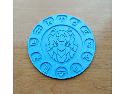 Beer Coaster LEO STL file for 3d printing 3D प्रिंट मॉडल