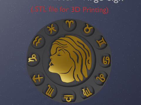 Beer Coaster VIRGO STL file for 3d printing 3D Druckmodell