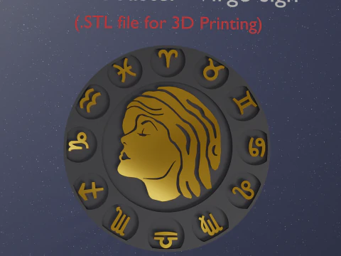 Arquivo Beer Coaster VIRGO STL para impressão 3D Modelo de Impressão 3D