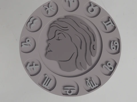 Beer Coaster VIRGO STL file for 3d printing 3D Print Model