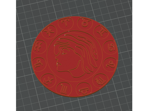 Beer Coaster VIRGO STL file for 3d printing Modelo de Impressão 3D