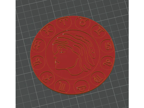 Beer Coaster VIRGO STL file for 3d printing 3D Print Model