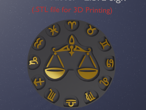 Beer Coaster LIBRA STL file for 3d printing 3D Druckmodell