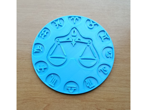 Beer Coaster LIBRA STL file for 3d printing 3Dプリントモデル