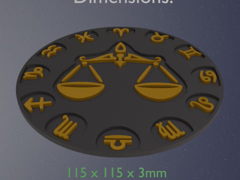 Beer Coaster LIBRA STL file for 3d printing 3Dプリントモデル
