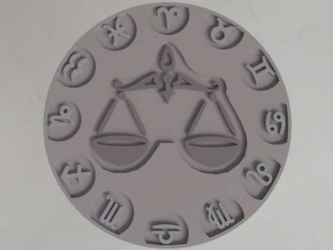Beer Coaster LIBRA STL file for 3d printing 3Dプリントモデル