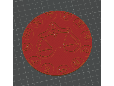 Beer Coaster LIBRA STL file for 3d printing 3Dプリントモデル