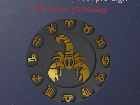 Beer Coaster SCORPIO STL file for 3d printing 3D Druckmodell