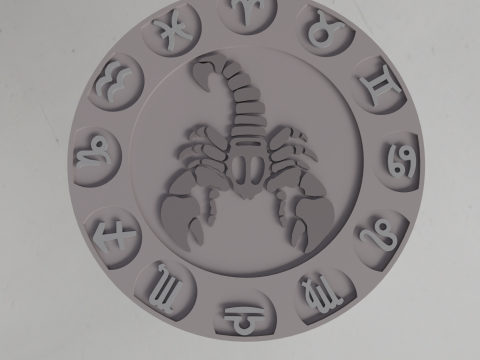 Beer Coaster SCORPIO STL file for 3d printing Modelo de impresión 3D