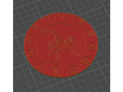 Beer Coaster SCORPIO STL file for 3d printing 3D Print Model