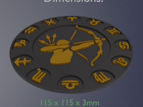 Beer Coaster SAGITTARIUS STL file for 3d printing Model do druku 3D