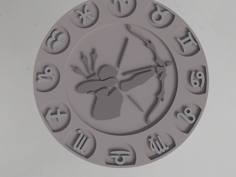 Beer Coaster SAGITTARIUS STL file for 3d printing Model do druku 3D