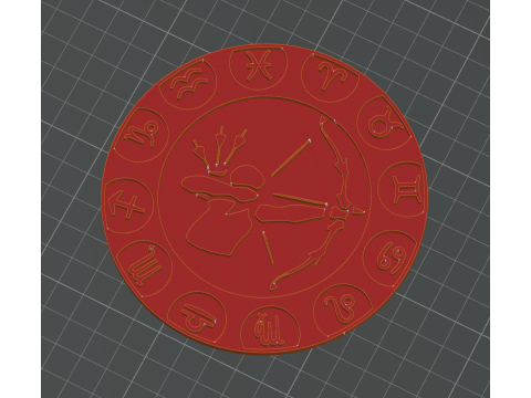 Beer Coaster SAGITTARIUS STL file for 3d printing Model do druku 3D