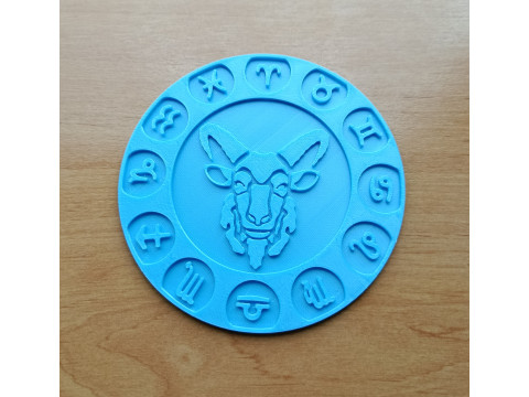 Beer Coaster CAPRICORN STL file for 3d printing 3D Druckmodell