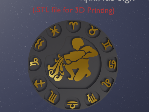 Beer Coaster AQUARIUS STL file for 3d printing 3D Druckmodell